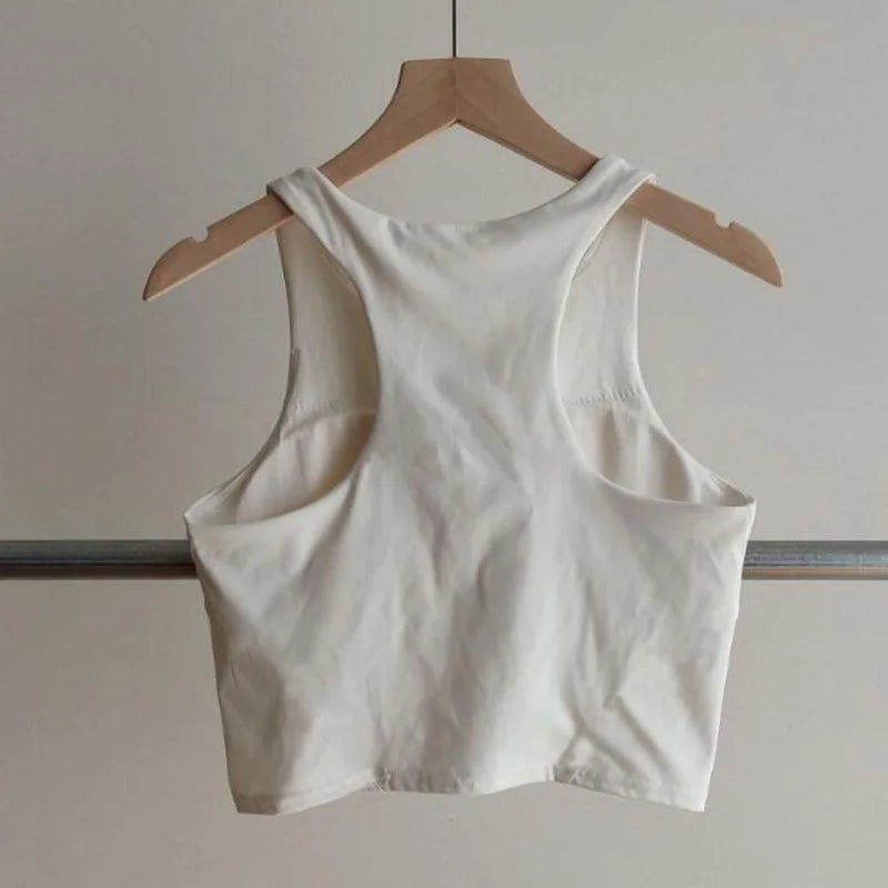 Women Tank Tops Crop Vest Bra Solid Korean Female Women Tops