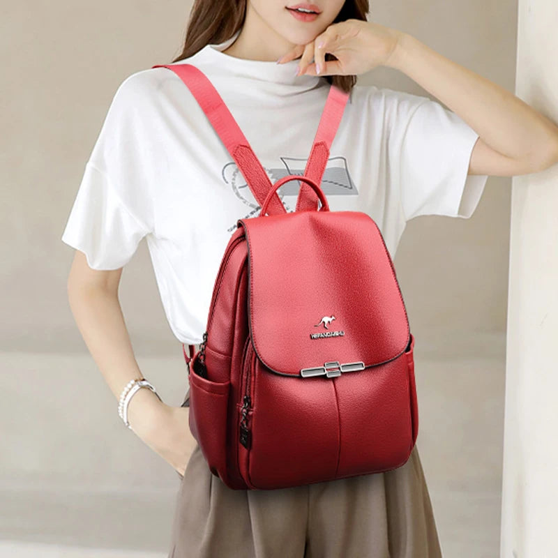 Women Teenage Girl Schoolbag Knapsack Fashion Pu Leather Backpack High Quality Female Backpack Travel Mochila Sac A Dos Bookbag