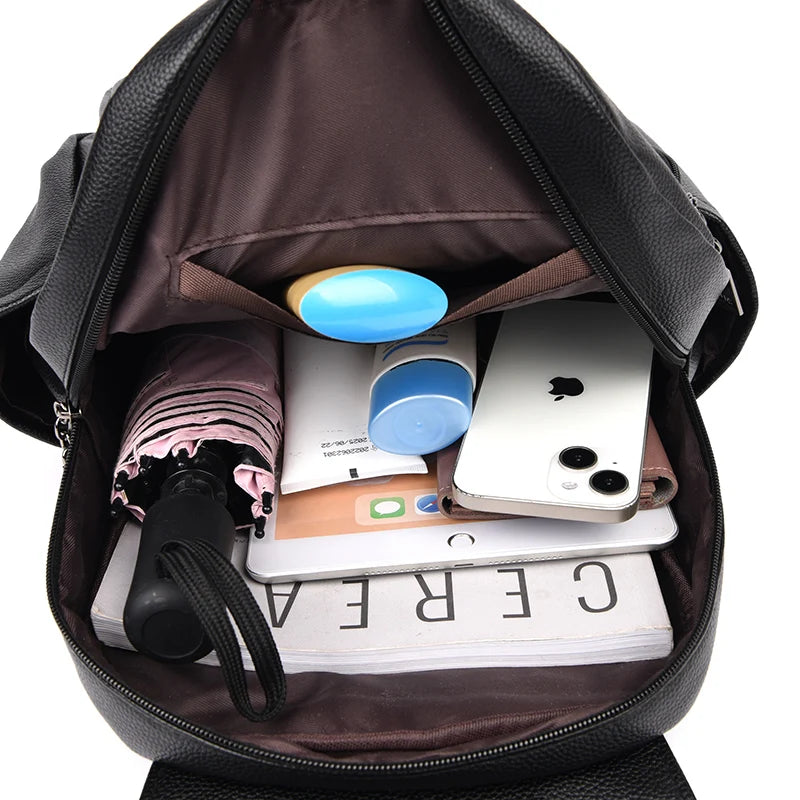 Women Teenage Girl Schoolbag Knapsack Fashion Pu Leather Backpack High Quality Female Backpack Travel Mochila Sac A Dos Bookbag