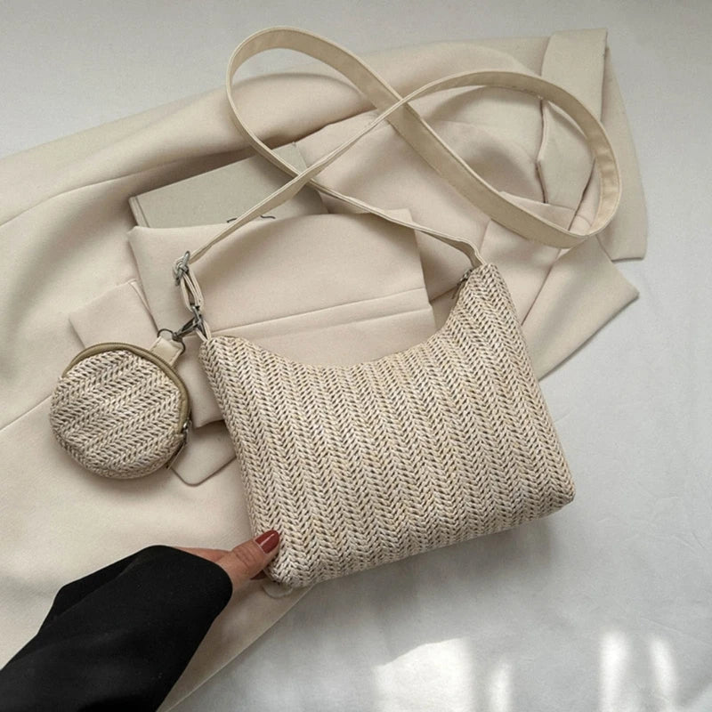Women Teenagers Large Capacity Crossbody Bag Ladies Shopping Bag Fashion Travel Commute Dating Lightweight Shoulder Bag