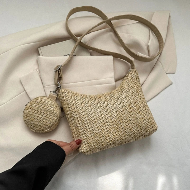 Women Teenagers Large Capacity Crossbody Bag Ladies Shopping Bag Fashion Travel Commute Dating Lightweight Shoulder Bag