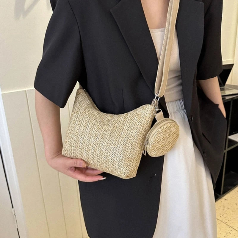 Women Teenagers Large Capacity Crossbody Bag Ladies Shopping Bag Fashion Travel Commute Dating Lightweight Shoulder Bag