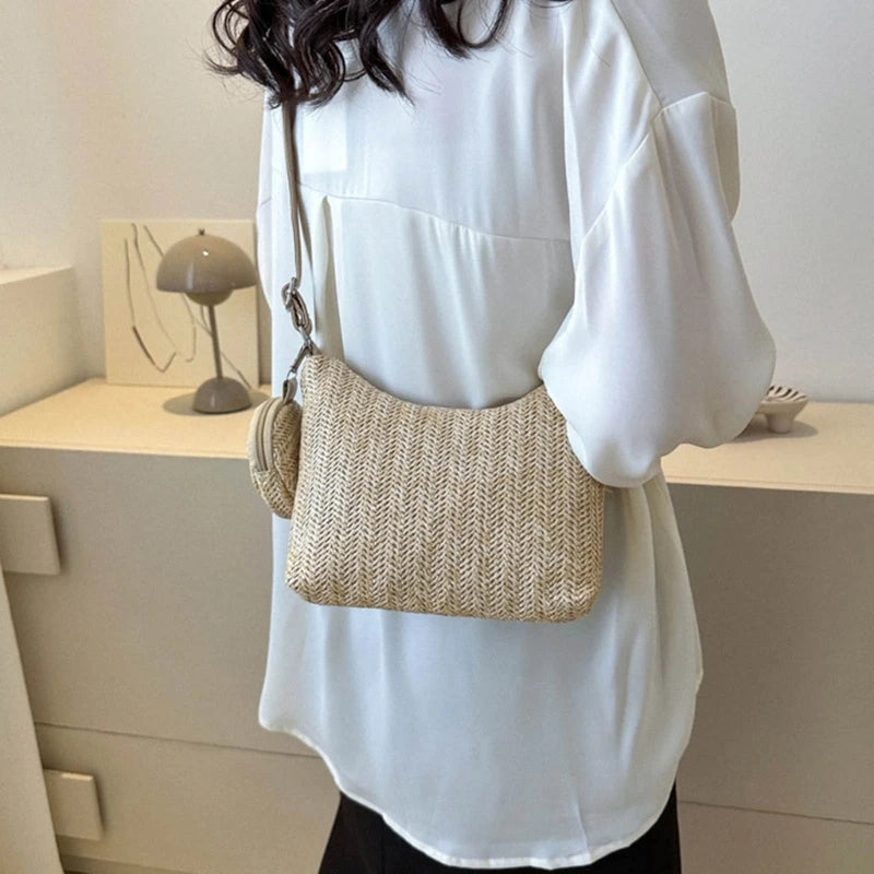 Women Teenagers Large Capacity Crossbody Bag Ladies Shopping Bag Fashion Travel Commute Dating Lightweight Shoulder Bag