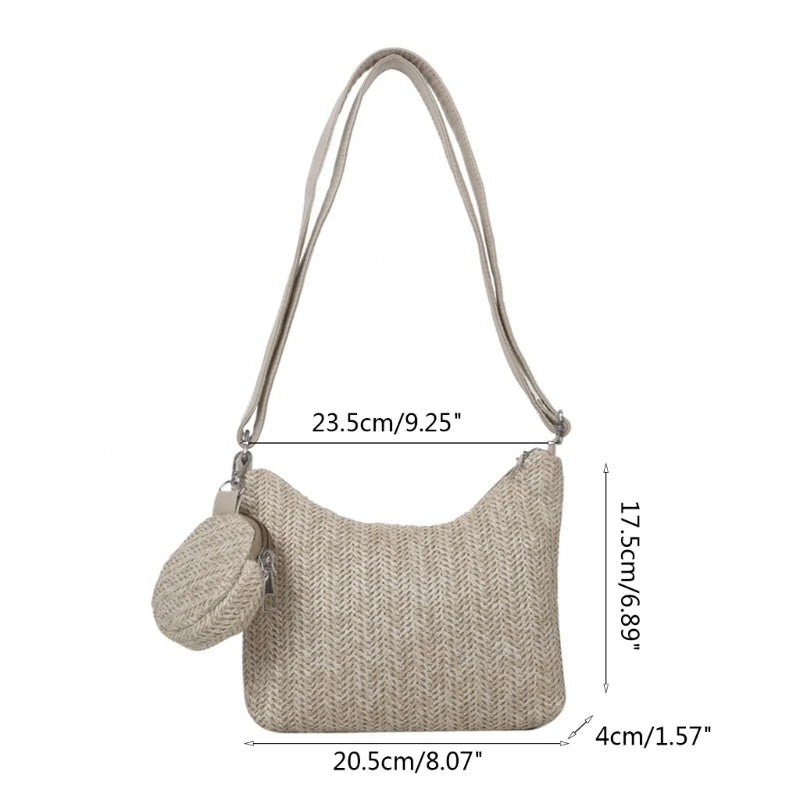 Women Teenagers Large Capacity Crossbody Bag Ladies Shopping Bag Fashion Travel Commute Dating Lightweight Shoulder Bag