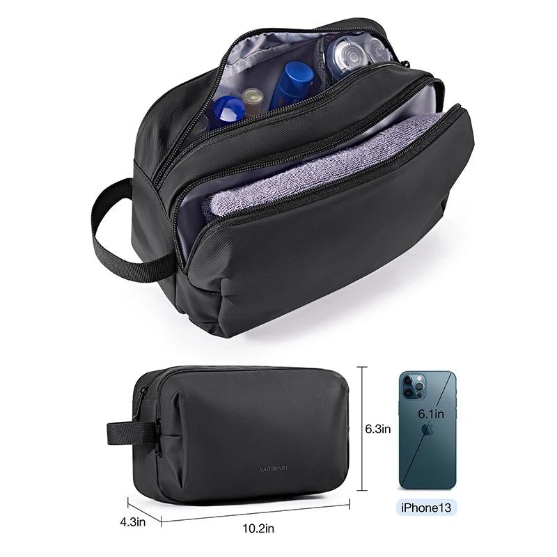 Women Toiletry Bag for Men BAGSMART Pink Water-resistant Dopp Kit for Travel Lightweight Shaving Bag Fits Full Sized Toiletries