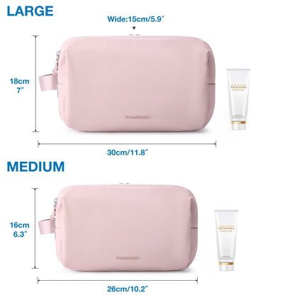 Women Toiletry Bag for Men BAGSMART Pink Water-resistant Dopp Kit for Travel Lightweight Shaving Bag Fits Full Sized Toiletries