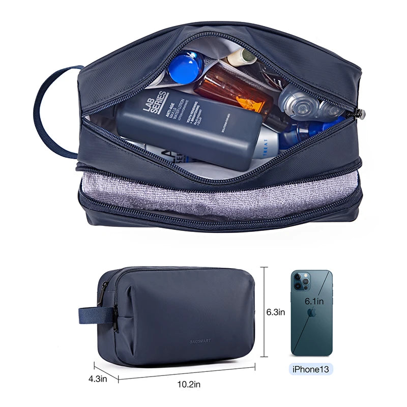 Women Toiletry Bag for Men BAGSMART Pink Water-resistant Dopp Kit for Travel Lightweight Shaving Bag Fits Full Sized Toiletries