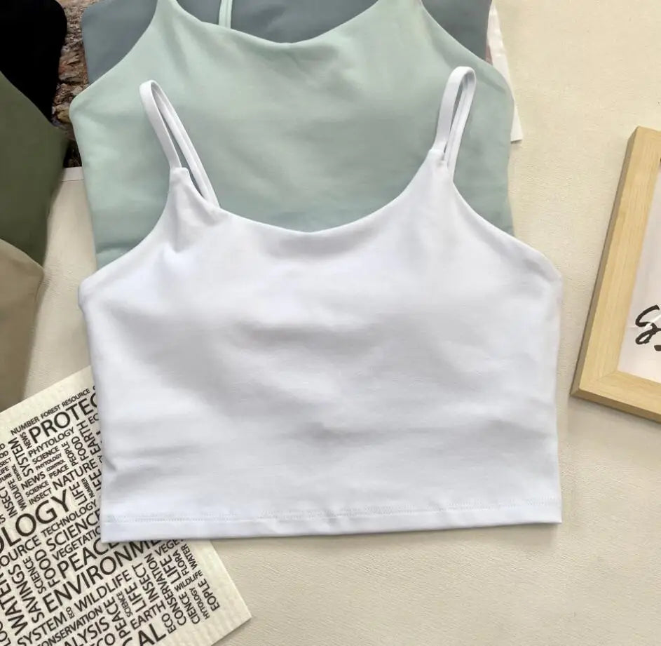 Women Top Blouse Solid Crop Tank Sleeveless Camis Vest