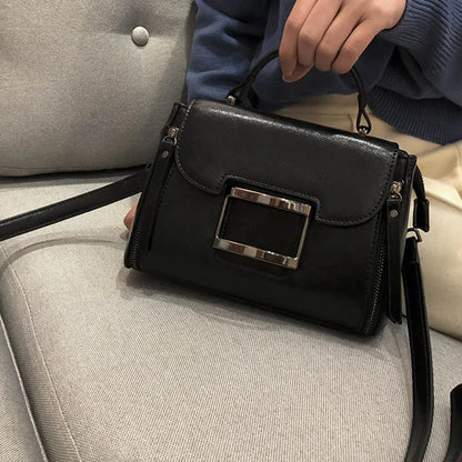 Women Top Handle Messenger Tote Handbag Cowhide Fashion Female Leisure Oil Wax Genuine Leather Cross Body Shoulder Bag New