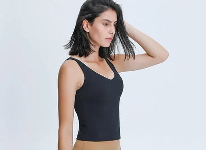 Women Tops Sleeveless Shirt Tops Solid Color Strap Skinny Vest Tanks Bra