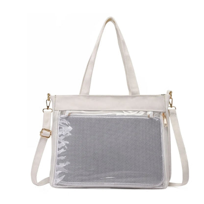 Women Transparent  Bag Japanese Style Handbag Girls Shoulder Bag Ins