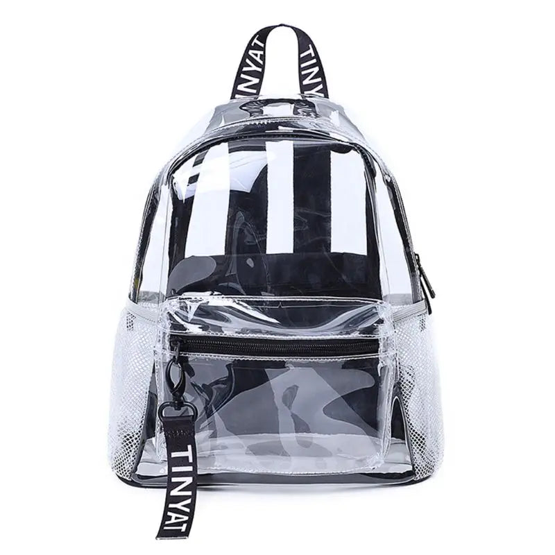 Women Transparent PVC Backpack Travel School Bookbag Daypack Rucksack for Teenager Girls