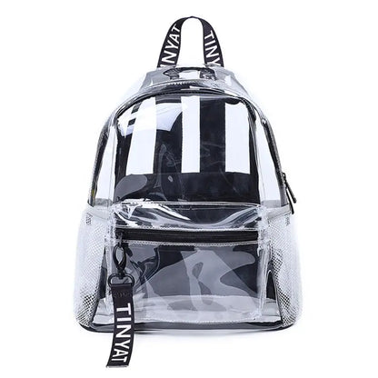 Women Transparent PVC Backpack Travel School Bookbag Daypack Rucksack for Teenager Girls