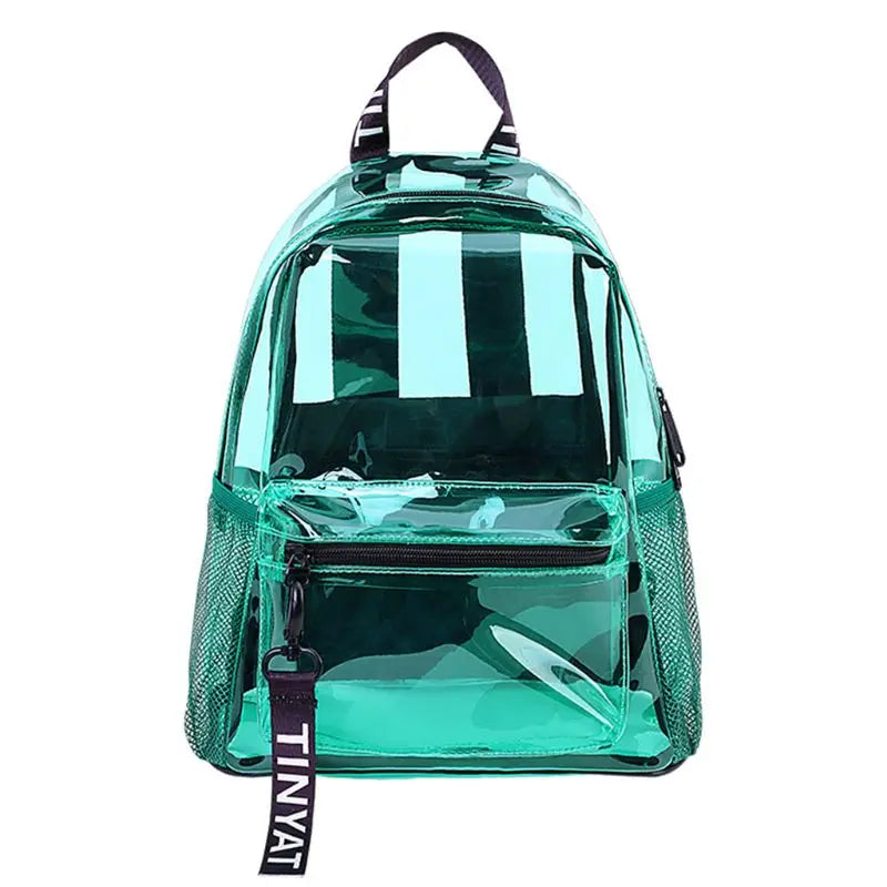 Women Transparent PVC Backpack Travel School Bookbag Daypack Rucksack for Teenager Girls