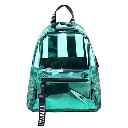 Women Transparent PVC Backpack Travel School Bookbag Daypack Rucksack for Teenager Girls