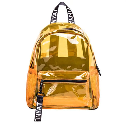 Women Transparent PVC Backpack Travel School Bookbag Daypack Rucksack for Teenager Girls