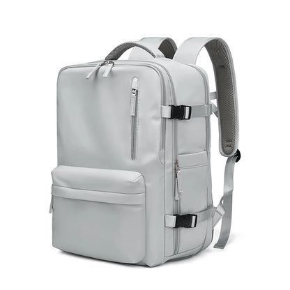 Women Travel Backpack 16 Inch Girl Expanded 35L USB Charging Business Laptop Backpack with Shoe Bag Waterproof Hiking Backpack