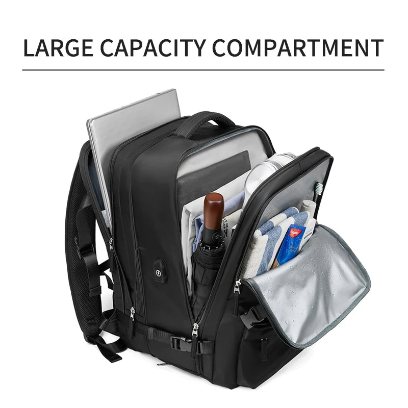 Women Travel Backpack 16 Inch Girl Expanded 35L USB Charging Business Laptop Backpack with Shoe Bag Waterproof Hiking Backpack