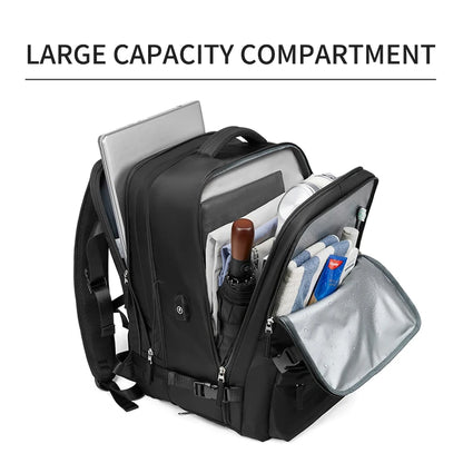 Women Travel Backpack 16 Inch Girl Expanded 35L USB Charging Business Laptop Backpack with Shoe Bag Waterproof Hiking Backpack