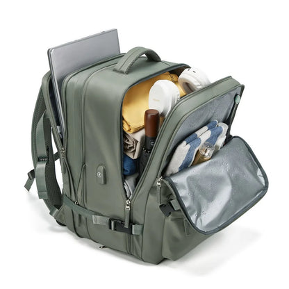 Women Travel Backpack 16 Inch Girl Expanded 39L USB Charging Business Laptop Backpack with Shoe Bag Waterproof Hiking Backpack