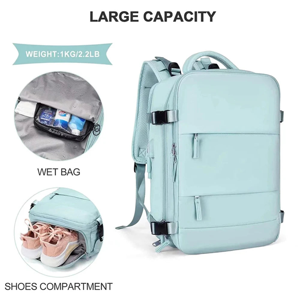 Women Travel Backpack , Men Carry On Backpack,TSA Laptop Backpack Flight Approved, College Nurse Bag Casual Daypack for Weekende
