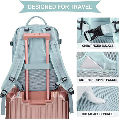 Women Travel Backpack , Men Carry On Backpack,TSA Laptop Backpack Flight Approved, College Nurse Bag Casual Daypack for Weekende