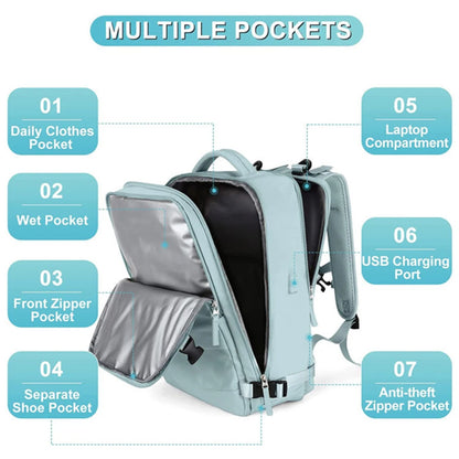 Women Travel Backpack , Men Carry On Backpack,TSA Laptop Backpack Flight Approved, College Nurse Bag Casual Daypack for Weekende