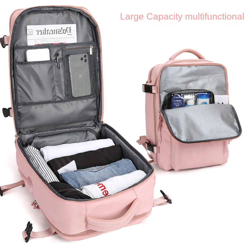 Women Travel Backpack Multifunction 15.6 Inch Laptop Bag Teenage School Bag Independent Shoe Pocket Business Outdoor Backpack