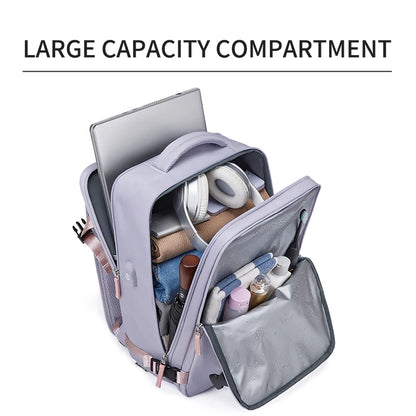 Women Travel Backpack With USB Charging Port, Business Laptop Backpack With Independent Shoes Storage,Girl For School Backpack