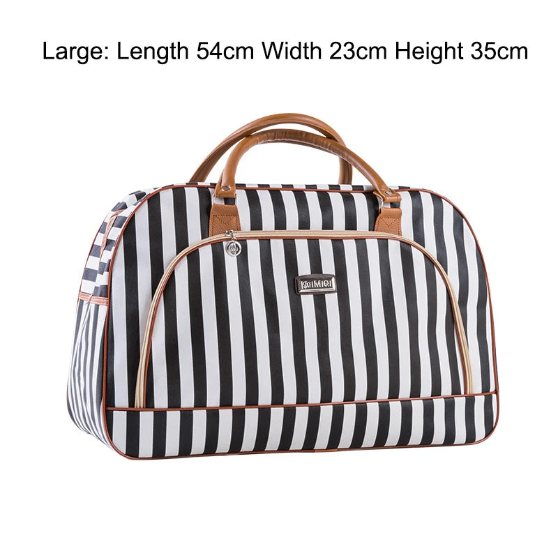 Women Travel Bags 2022 Fashion PU Leather Large Capacity Waterproof Print Luggage Duffle Bag Men Casual Travelling Weekend Bags