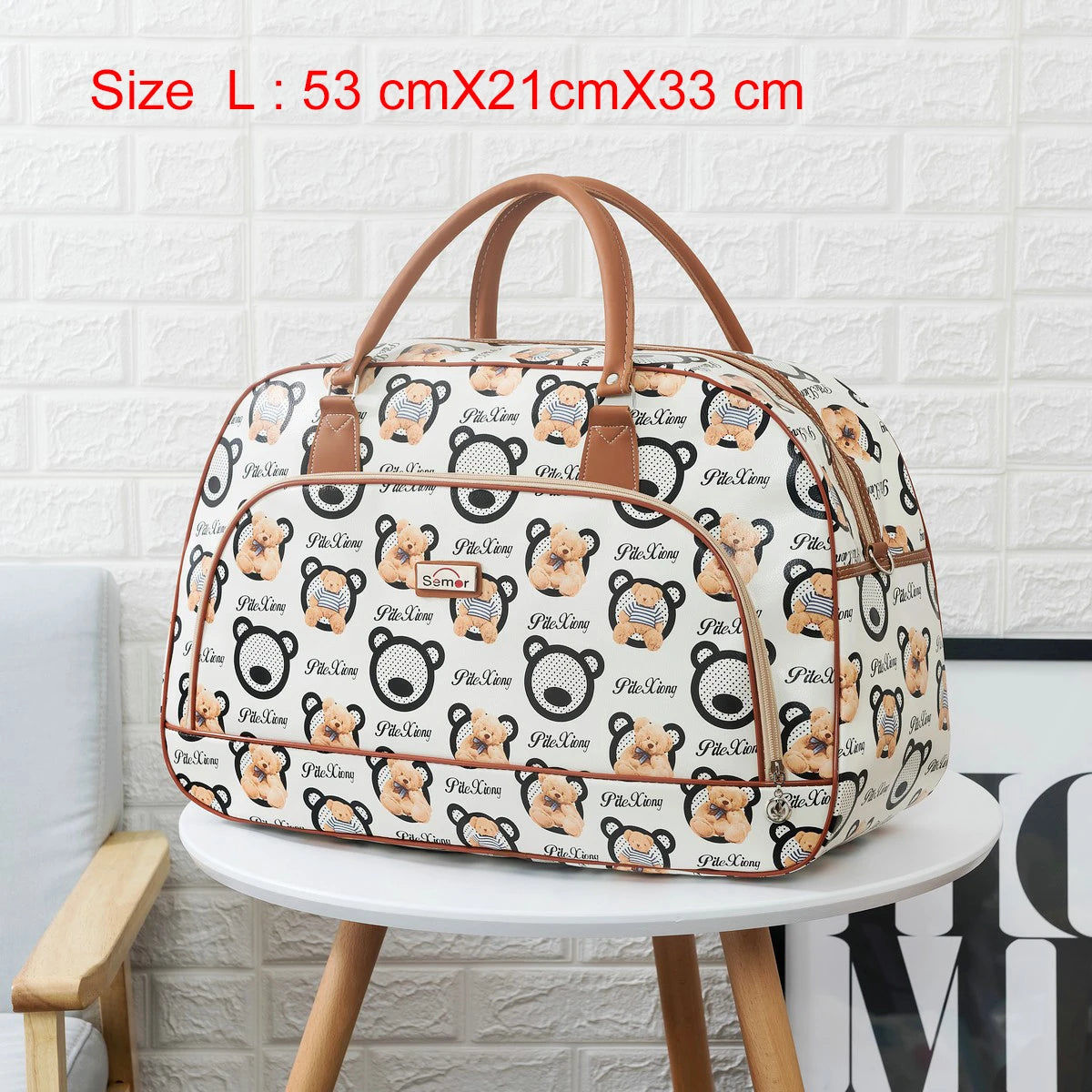 Women Travel Bags 2022 Fashion PU Leather Large Capacity Waterproof Print Luggage Duffle Bag Men Casual Travelling Weekend Bags