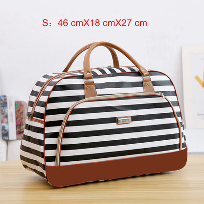 Women Travel Bags 2022 Fashion PU Leather Large Capacity Waterproof Print Luggage Duffle Bag Men Casual Travelling Weekend Bags