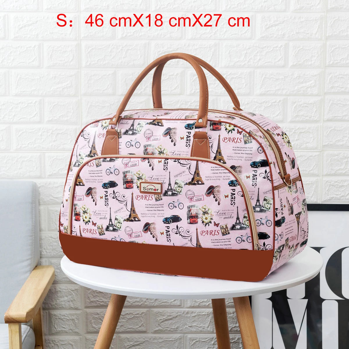 Women Travel Bags 2022 Fashion PU Leather Large Capacity Waterproof Print Luggage Duffle Bag Men Casual Travelling Weekend Bags