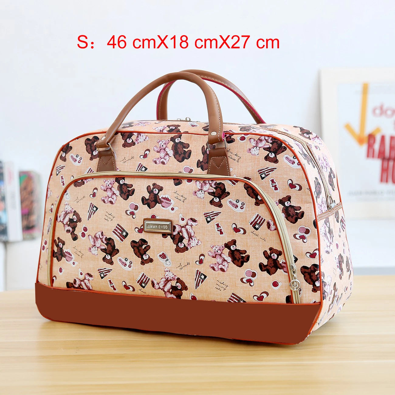 Women Travel Bags 2022 Fashion PU Leather Large Capacity Waterproof Print Luggage Duffle Bag Men Casual Travelling Weekend Bags