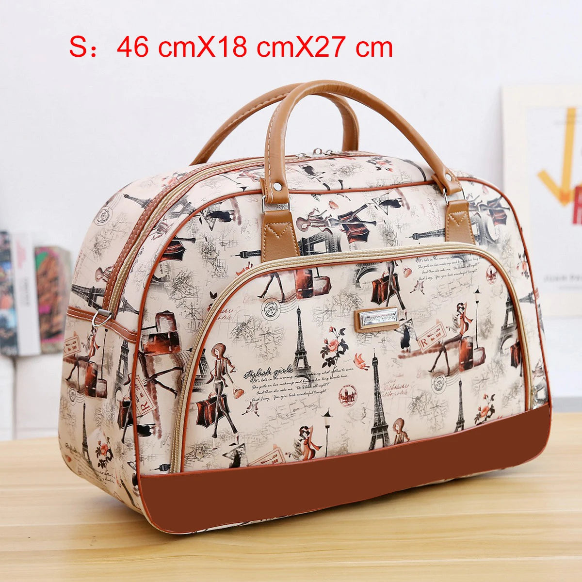Women Travel Bags 2022 Fashion PU Leather Large Capacity Waterproof Print Luggage Duffle Bag Men Casual Travelling Weekend Bags