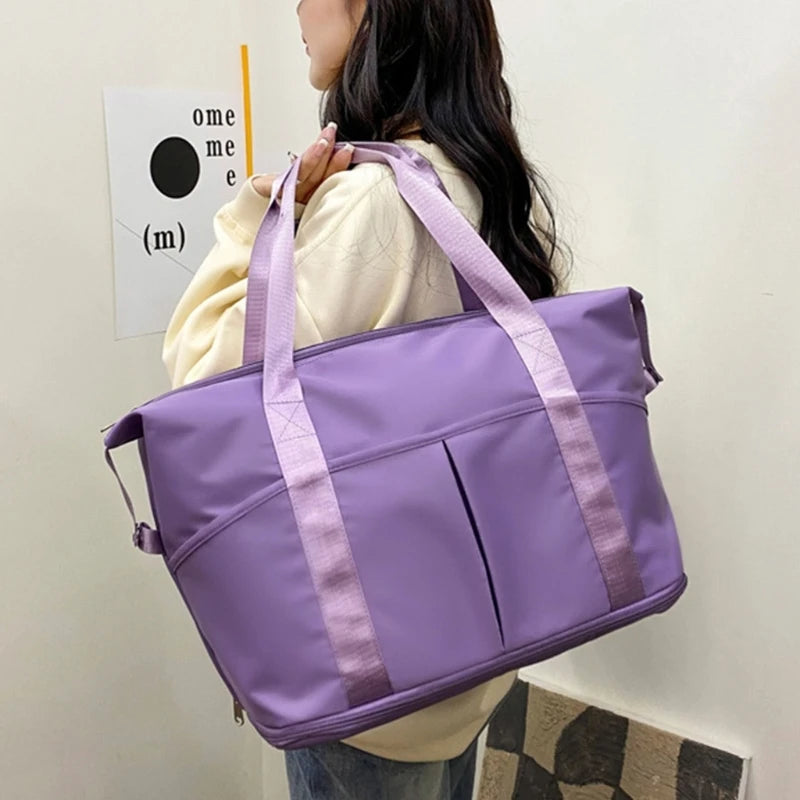 Women Travel Duffel Bag Large Expandable Weekender Carry-on Tote Gym Workout Bag Overnight Bag Mommy Hospital Bag