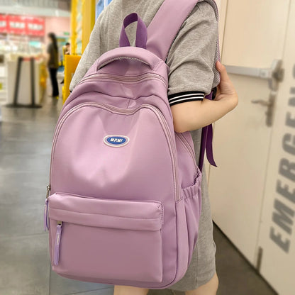 Women Travel Purple High Capacity School Bag Lady Fashion Girl Kawaii Trendy Book Bag Female Nylon Laptop College Backpacks Cool
