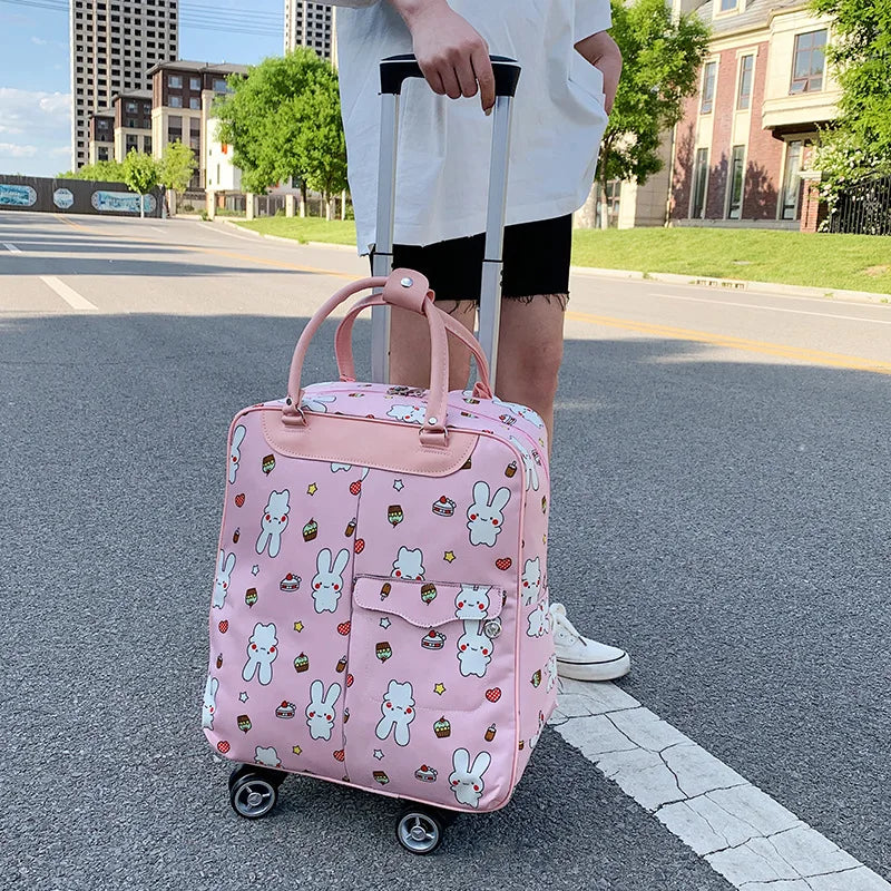 Women Travel Suitcase Trolley Bag With Wheels Large Capacity Travel Bag Backpack Boarding Bag Universal Wheel Rolling luggage