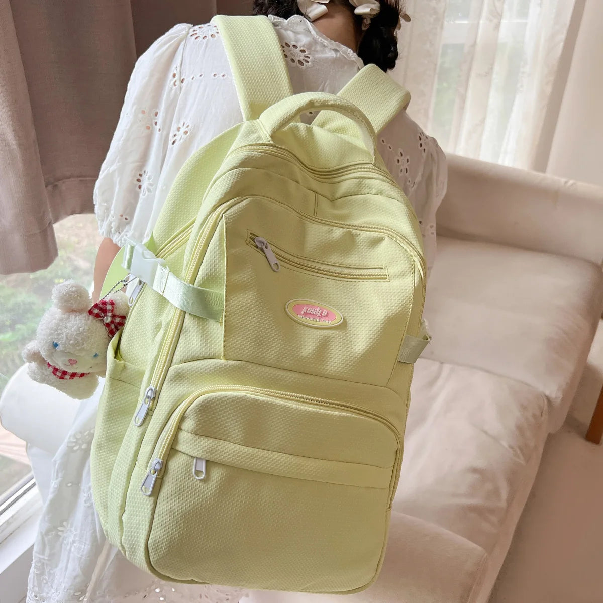 Women Travel Teen Student School Bag New Girl Kawaii Trendy Book Bag Female Cute Nylon Laptop College Backpack Lady Cool Fashion