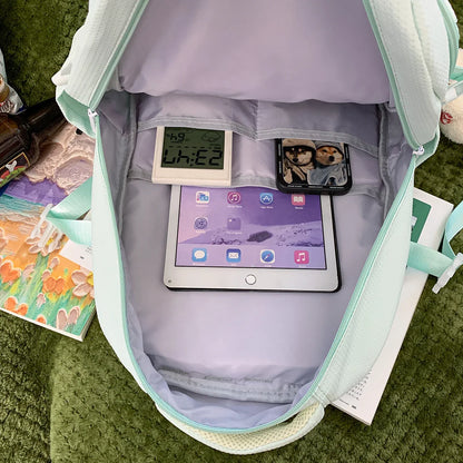 Women Travel Teen Student School Bag New Girl Kawaii Trendy Book Bag Female Cute Nylon Laptop College Backpack Lady Cool Fashion