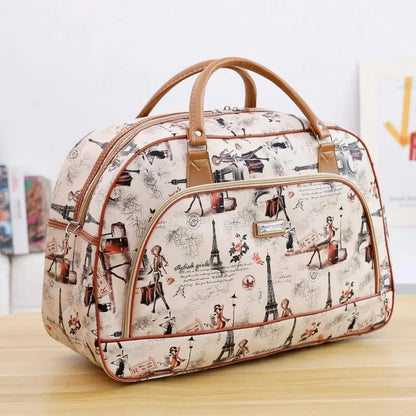 Women Travel Tote Bags Fashion PU Leather Large Capacity Luggage bag Waterproof Duffle Bag Casual  Weekend Travel Bag Organizer