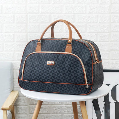 Women Travel Tote Bags Fashion PU Leather Large Capacity Luggage bag Waterproof Duffle Bag Casual  Weekend Travel Bag Organizer