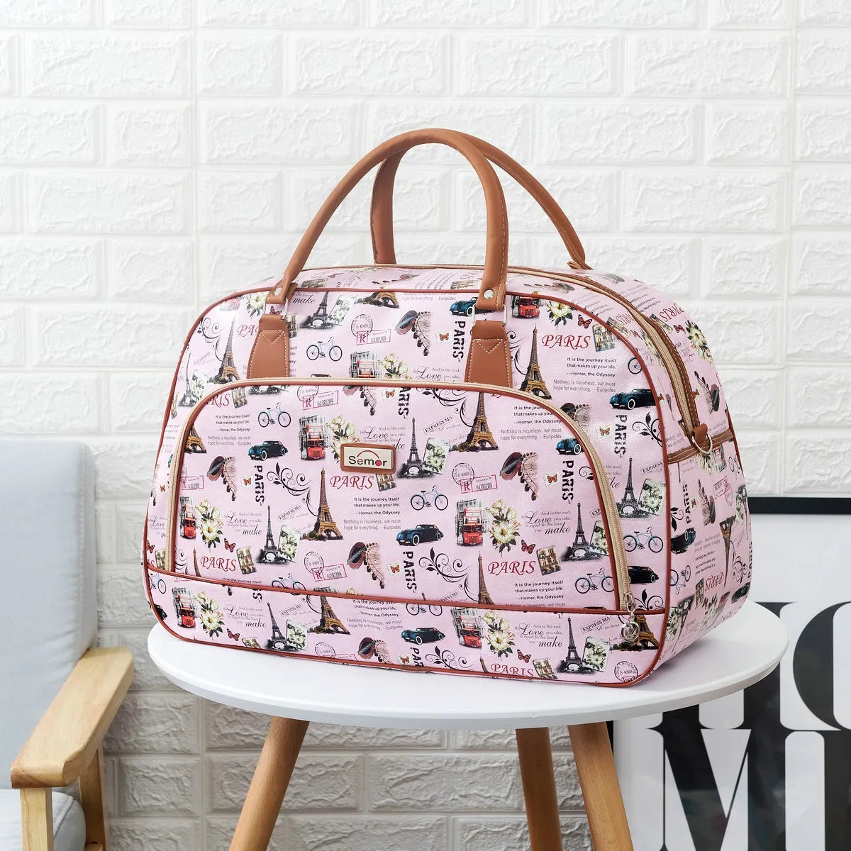 Women Travel Tote Bags Fashion PU Leather Large Capacity Luggage bag Waterproof Duffle Bag Casual  Weekend Travel Bag Organizer
