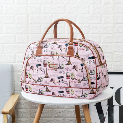 Women Travel Tote Bags Fashion PU Leather Large Capacity Luggage bag Waterproof Duffle Bag Casual  Weekend Travel Bag Organizer