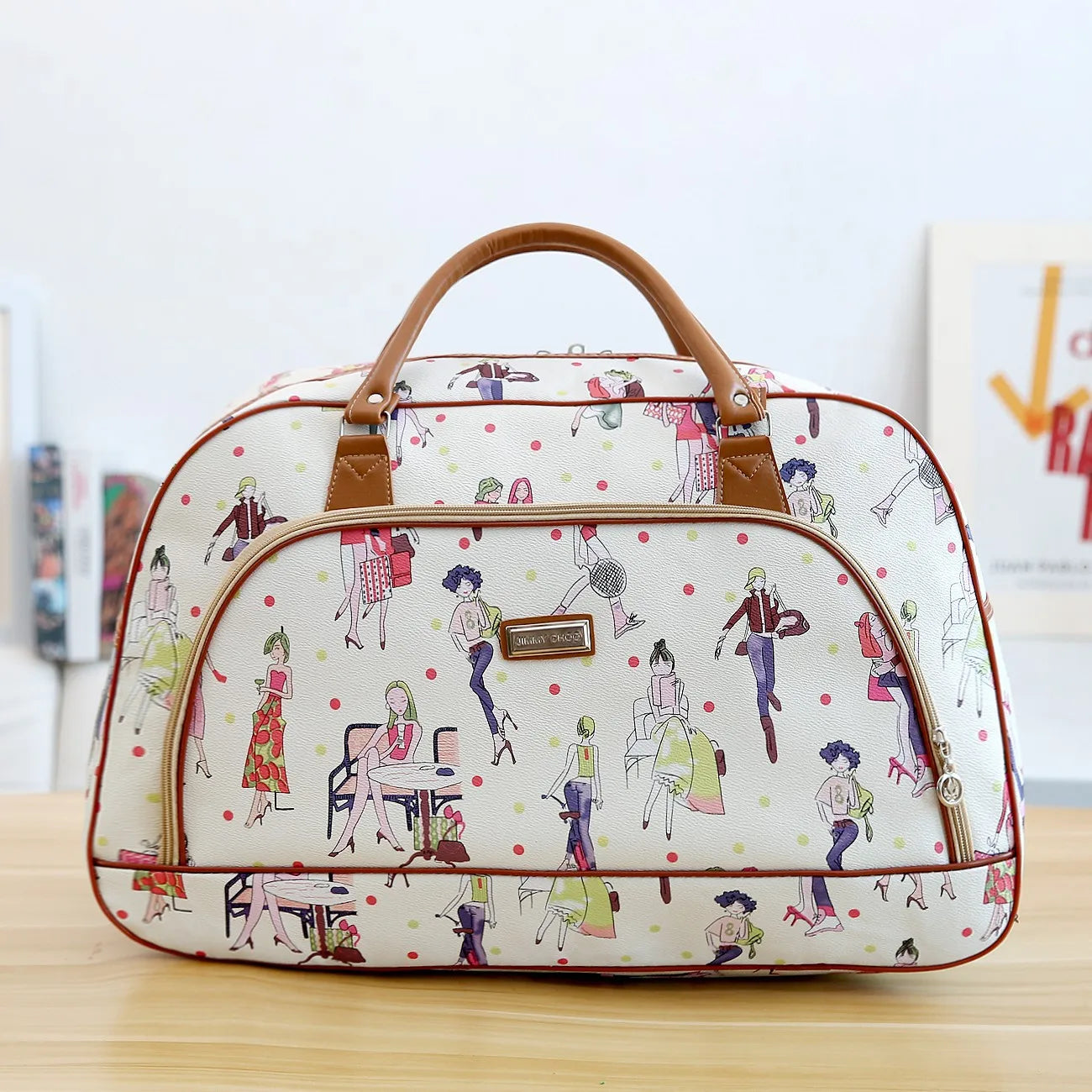 Women Travel Tote Bags Fashion PU Leather Large Capacity Luggage bag Waterproof Duffle Bag Casual  Weekend Travel Bag Organizer
