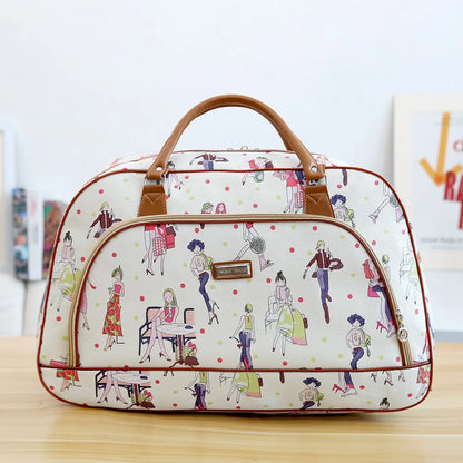 Women Travel Tote Bags Fashion PU Leather Large Capacity Luggage bag Waterproof Duffle Bag Casual  Weekend Travel Bag Organizer