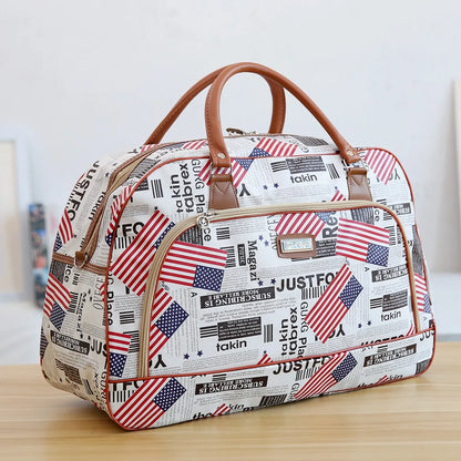 Women Travel Tote Bags Fashion PU Leather Large Capacity Luggage bag Waterproof Duffle Bag Casual  Weekend Travel Bag Organizer