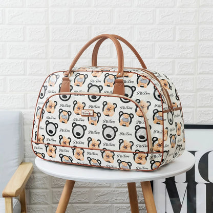 Women Travel Tote Bags Fashion PU Leather Large Capacity Luggage bag Waterproof Duffle Bag Casual  Weekend Travel Bag Organizer