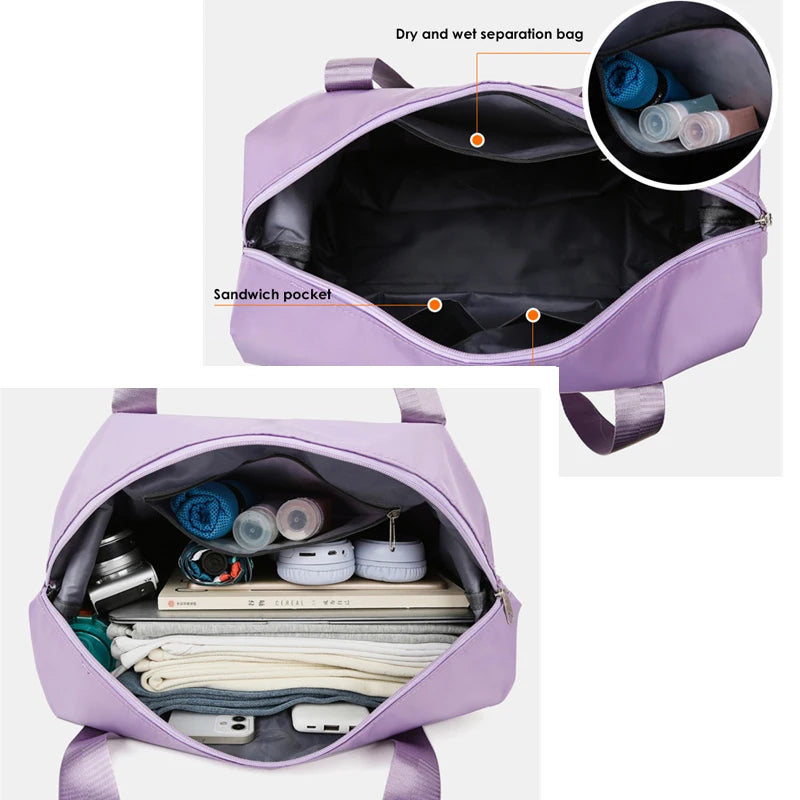Women Travel Tote Men Sports Gym Bag Duffle Handbag Multifunction Swimming Shoulder Messenger Bag Weekend Fitness Training Bag