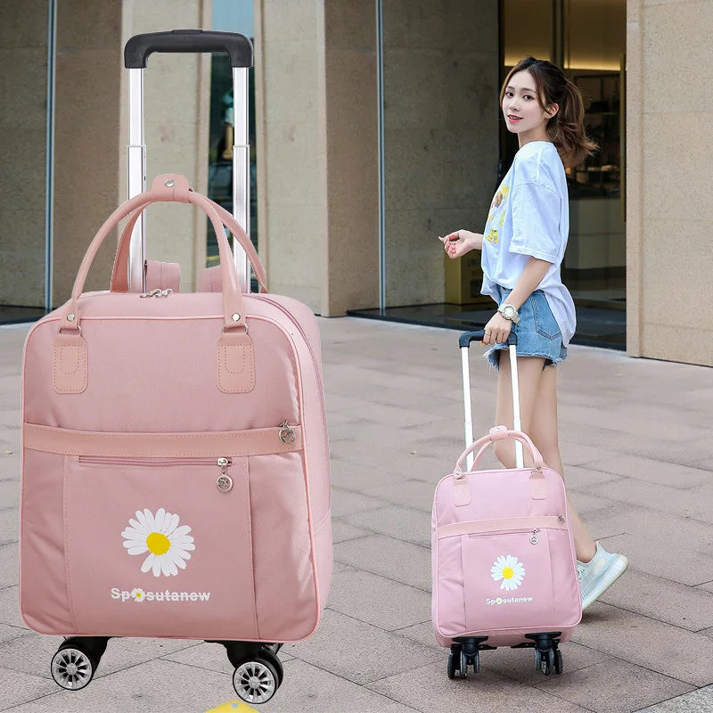 Women Travel Trolley bag waterproof Multifunctional use Rolling luggage bags Travel Backpack bag with wheeled backpack suitcase